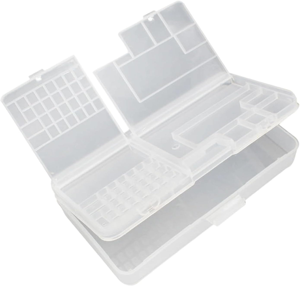 Boîte à Outils Double Couche Durable Avec Plateau Amovible Et Cadre Transparent Pour Un Accès Facile Et Boîte De Rangement Portable Transparente