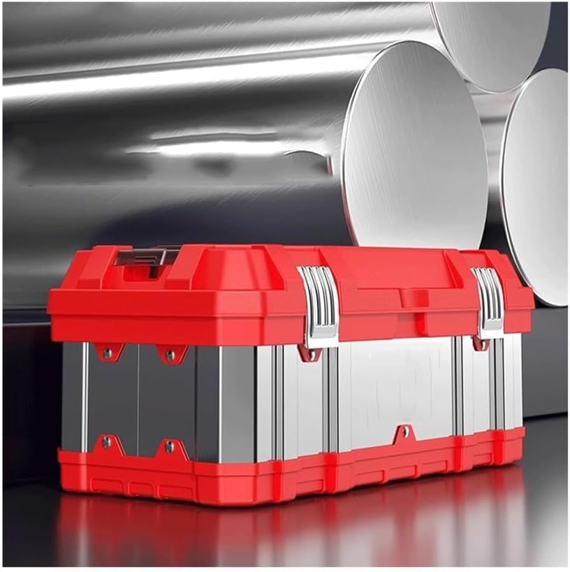 Coffret à Outils Boîte à Outils Portative En Acier Inoxydable, Boîte De Rangement Domestique épaisse For Entretien Extérieur