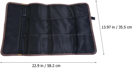 Healeved Pochette à Fermeture Éclair Noire Étanche Pour Outils Protection Antirouille En Tissu, Organisateur Compact Enroulable Pour Camping Et Petits Outils