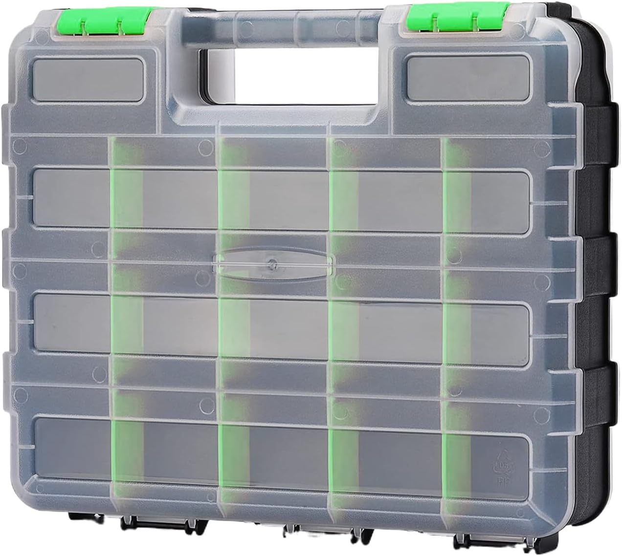 GENERIC Petite Boîte à Outils, Double Face, 34 Compartiments, Rangement Compact Pour Appareils électroniques, Organiseur Avec Couvercle Transparent, Accessoire D'atelier Avec Plusieurs Sections, Utilisation