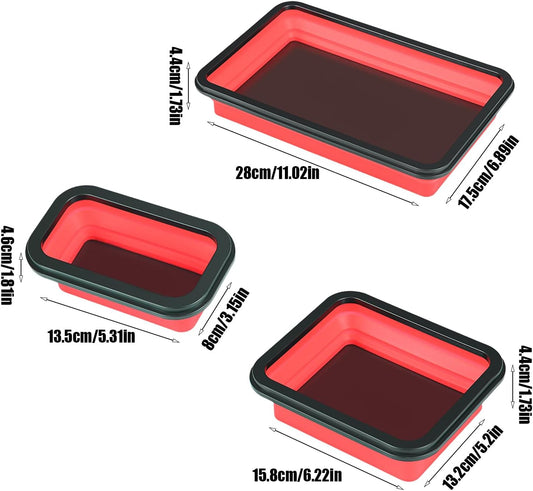 Plateau Magnétique Pour Pièces Mécaniques, Organisateur De Rangement D'outils, Design Compact Pliable, Construction En Acier Inoxydable, Parfait Pour Le Tri Des Vis à écrous, Garage, Réparation