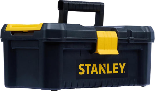 Stanley STST1-75517 Boite À Outils Avec 2 Organiseurs Sur Le Couvercle - Plateau Porte-Outils - Charnières Plastique - Larges Attaches Métalliques - Cadenassable - Dimensions : 32 X 18,8 X 13,2 Multicolore
