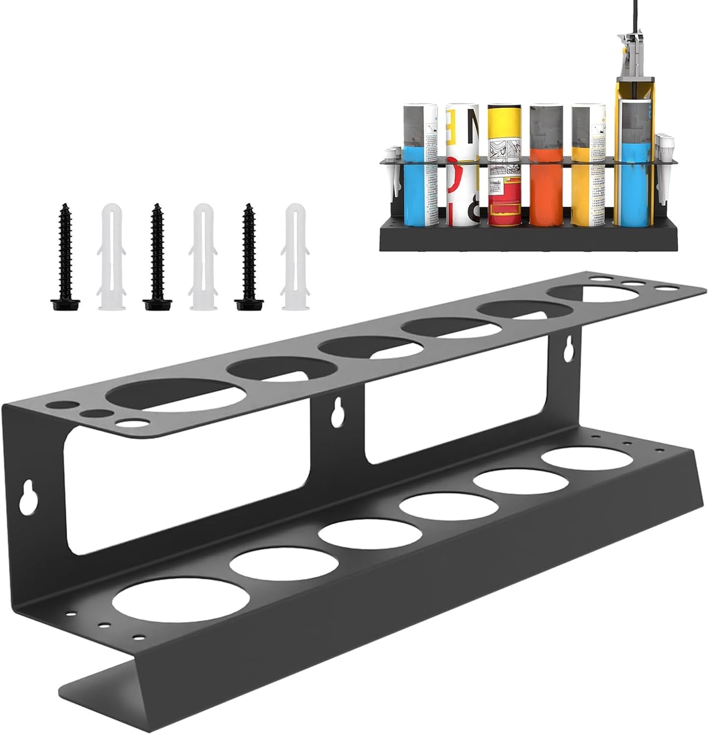 Support Pour Cartouche De Mastic | Rangement Pour Bouteilles Spray,Organisateur Mural Pour Bombes Aérosols Et Produits D'Étanchéité Pour Garage Et Détailing Auto