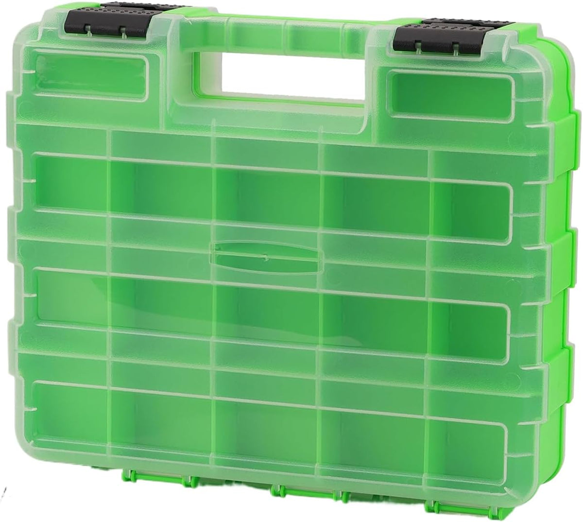 GENERIC Petite Boîte à Outils – Portable Double Face 34 Compartiments – Récipient De Quincaillerie Avec Couvercle Transparent | Pour Garage, Maison, Atelier, , Perceuse, Douille, électronique