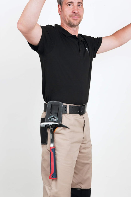 Kwb Porte-marteau (en Cuir, Avec Arceau Mobile En Métal, Se Porte à La Ceinture)