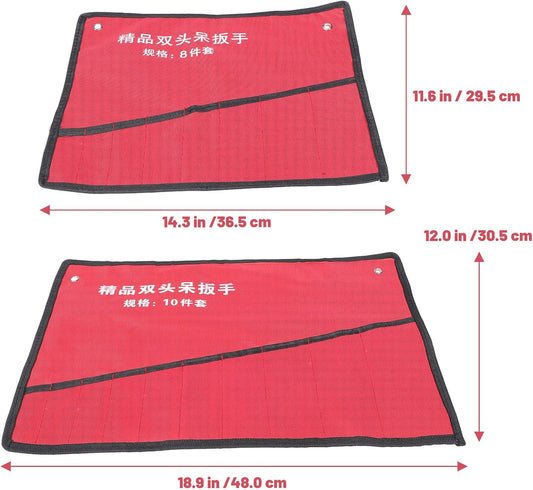 Healvian Pochette De Rangement Pour Outils En Tissu Oxford Rouge, 4 Pièces, Légère Et Facile à Nettoyer, Support Enroulable Pour Boîte à Outils Et Atelier