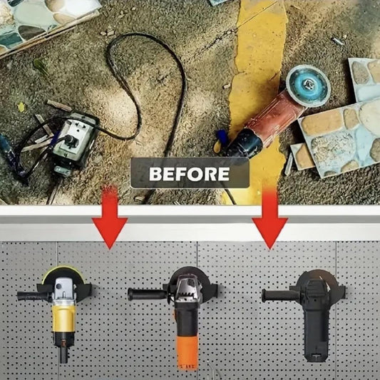 Organisateur D'Outils Électroportatifs | Support Mural Métallique Pour Outils - Rangement Garage Robuste Gain De Place Multifonction Pour Meuleuse D'Angle, Polisseuse Et Ponceuse