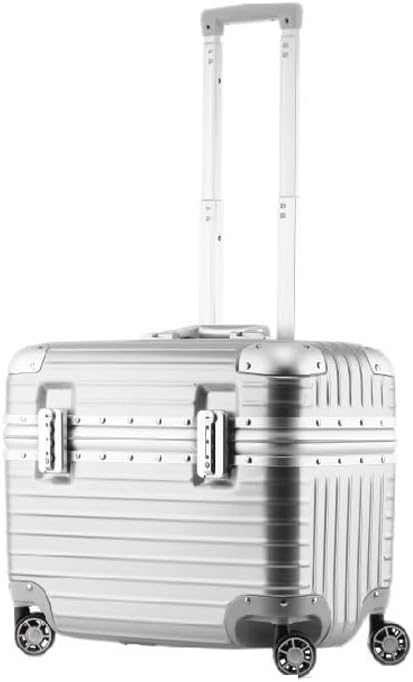  Coffret à Outils Boîte à Outils En Métal For La Maison, Valise De Photographie, Bagages Du Capitaine, Boîte Maquillage 18 Pouces, Rangement Voyage, Portable D'extérieur(Silver)