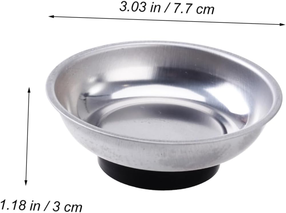 Gatuida Lot De 4 Bols Porte-pièces Magnétiques Ronds En Acier Inoxydable Pour Vis Et Outils, Adhérence Sécurisée Base En Caoutchouc Anti-rayures, Pour Atelier Et Usage Professionnel