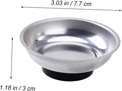  Gatuida Lot De 4 Bols Porte-pièces Magnétiques Ronds En Acier Inoxydable Pour Vis Et Outils, Adhérence Sécurisée Base En Caoutchouc Anti-rayures, Pour Atelier Et Usage Professionnel