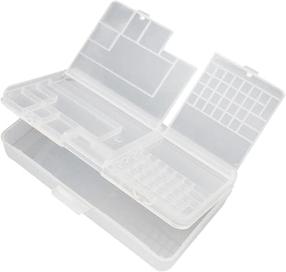  Boîte à Outils Double Couche Durable Avec Plateau Amovible Et Cadre Transparent Pour Un Accès Facile Et Boîte De Rangement Portable Transparente