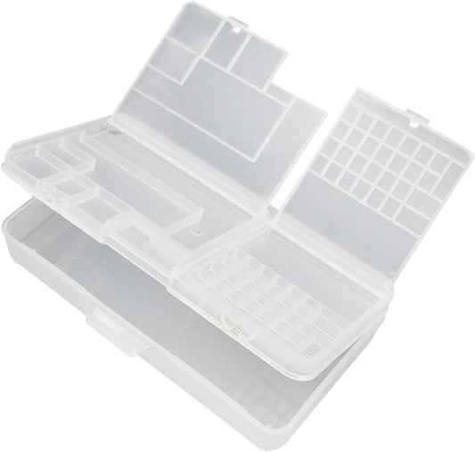  Boîte à Outils Double Couche Durable Avec Plateau Amovible Et Cadre Transparent Pour Un Accès Facile Et Boîte De Rangement Portable Transparente