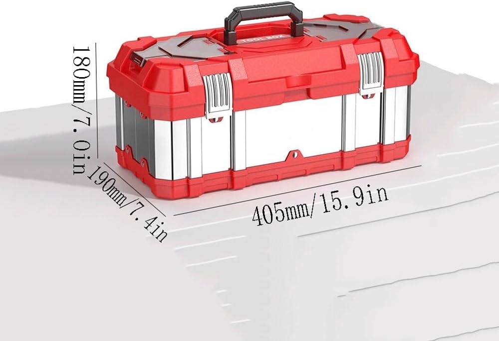  Coffret à Outils Boîte à Outils Portative En Acier Inoxydable, Boîte De Rangement Domestique épaisse For Entretien Extérieur