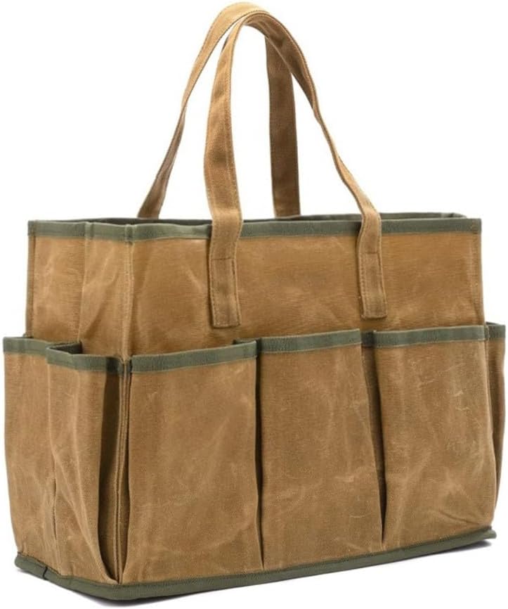  Sac Fourre-tout En Toile Cirée Avec 10 Poches, Très Résistant à L'eau De 453,6 G, Pour Jardiniers Et Bricoleurs, Sac De Travail En Plein Air Et Jardinier (vert)