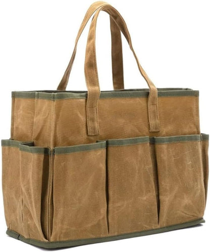  Sac Fourre-tout En Toile Cirée Avec 10 Poches, Très Résistant à L'eau De 453,6 G, Pour Jardiniers Et Bricoleurs, Sac De Travail En Plein Air Et Jardinier (vert)
