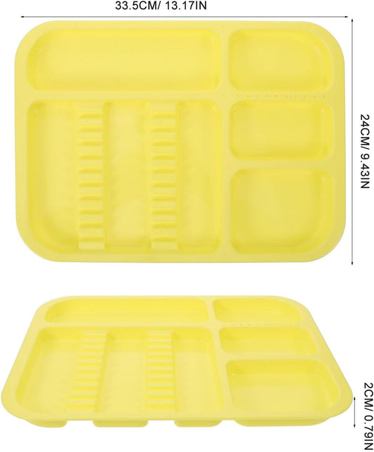  Angoily Plateaux Compartimentés Pour Instruments Dentaires, Lot De 2 Plateaux En Polypropylène Coloré, Plateau Portable Pour Organisation De Matériel Bucco- En Laboratoire