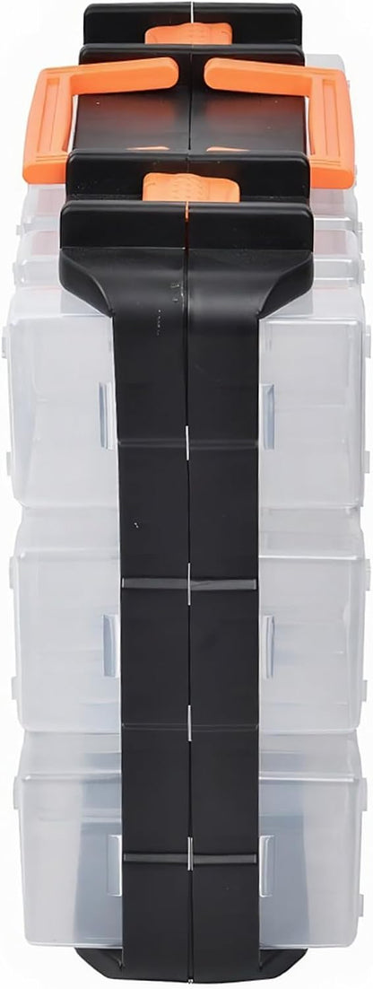 GENERIC Boîte De Rangement Amovible, Organiseur De Petites Pièces, Récipient à Outils Avec Poignée, Vis Et écrous, Empilable, étui De Rangement Pour Outils Avec Accès Facile, Organisateur De Pièces Pour