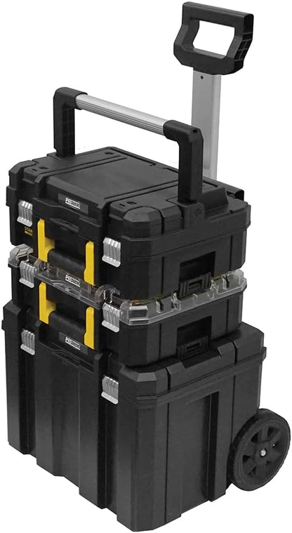  STANLEY FMST1-71981 Kit 2 Mallettes Modulable Tstak/Pro-Stack Gamme FATMAX - 21.5L - Corps En Polypropylène - Larges Attaches Métalliques Anti-Corrosion - Cadenassable