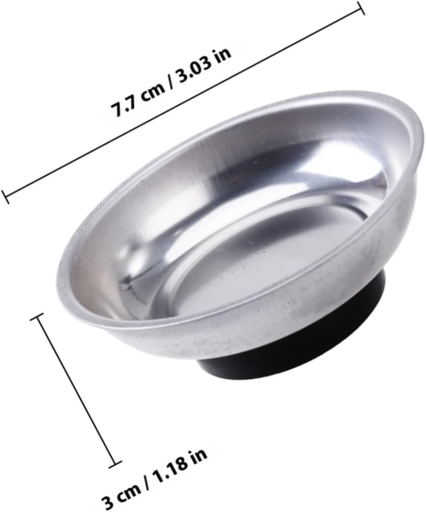  Gatuida Lot De 4 Bols Porte-pièces Magnétiques Ronds En Acier Inoxydable Pour Vis Et Outils, Adhérence Sécurisée Base En Caoutchouc Anti-rayures, Pour Atelier Et Usage Professionnel