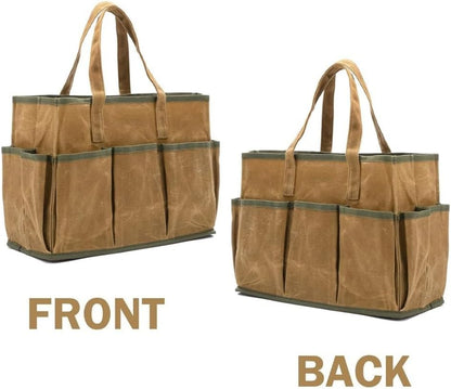  Sac Fourre-tout En Toile Cirée Avec 10 Poches, Très Résistant à L'eau De 453,6 G, Pour Jardiniers Et Bricoleurs, Sac De Travail En Plein Air Et Jardinier (kaki)
