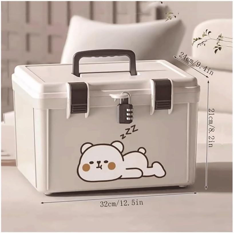 Caisses à Outils Boîte à Outils Scellée Domestique, Boîte Mot De Passe Main, Rangement Organisée For étudiants, Documents Importants