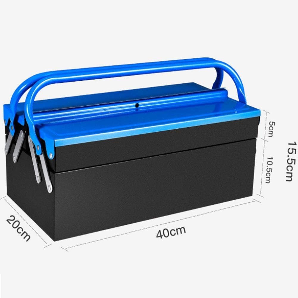  Boîte à Outils En Métal Avec Poignées De Transport, Boîte à Outils Cantilever Pour Outils Ou Travaux Manuels, B