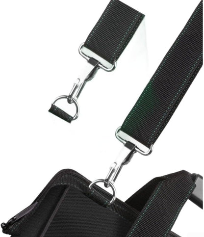  Sac à Outils Imperméable 1680D Robuste Pour électriciens Avec Plusieurs Poches En Toile Verte Avec Bande De Sécurité Réfléchissante Et Poignées Solides 38,5 Cm (B)