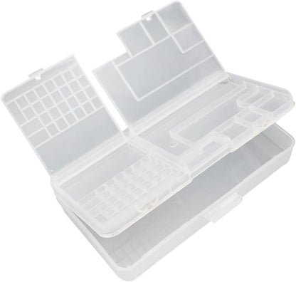  Boîte à Outils Double Couche Durable Avec Plateau Amovible Et Cadre Transparent Pour Un Accès Facile Et Boîte De Rangement Portable Transparente