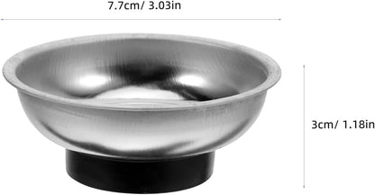  Ciieeo Plateau à Outils Magnétique Rond En Acier Inoxydable Argenté 3pcs Base Magnétique Pour Rangement Facile De Pièces Et Boulons Sur Établi