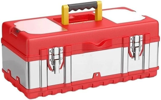  Coffret à Outils Boîte à Outils Portative En Acier Inoxydable, Boîte De Rangement Domestique épaisse For Entretien Extérieur