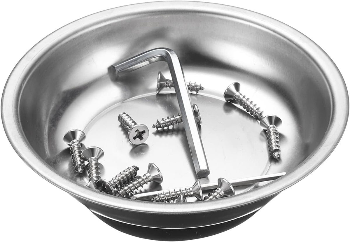  Sourcing Map Lot De 5 Plateaux Magnétiques Ronds De 10,2 X 2,5 Cm En Acier Inoxydable Pour Douilles à Vis, écrous, Boulons, Rondelles, Pièces Métalliques