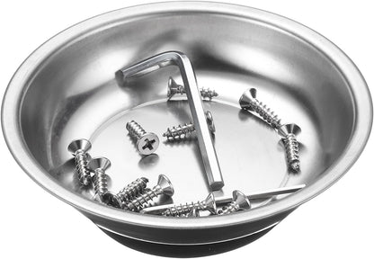  Sourcing Map Lot De 5 Plateaux Magnétiques Ronds De 10,2 X 2,5 Cm En Acier Inoxydable Pour Douilles à Vis, écrous, Boulons, Rondelles, Pièces Métalliques