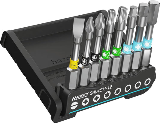  HAZET - Smart Holder 2304SH-12 I Porte-outils 8 Pièces I Sortie : 6,3 (1/4 Pouce) Sortie : Profil à Fente, Profil Cruciforme PH, Profil TORX Intérieur I Réparations, Travaux De Montage