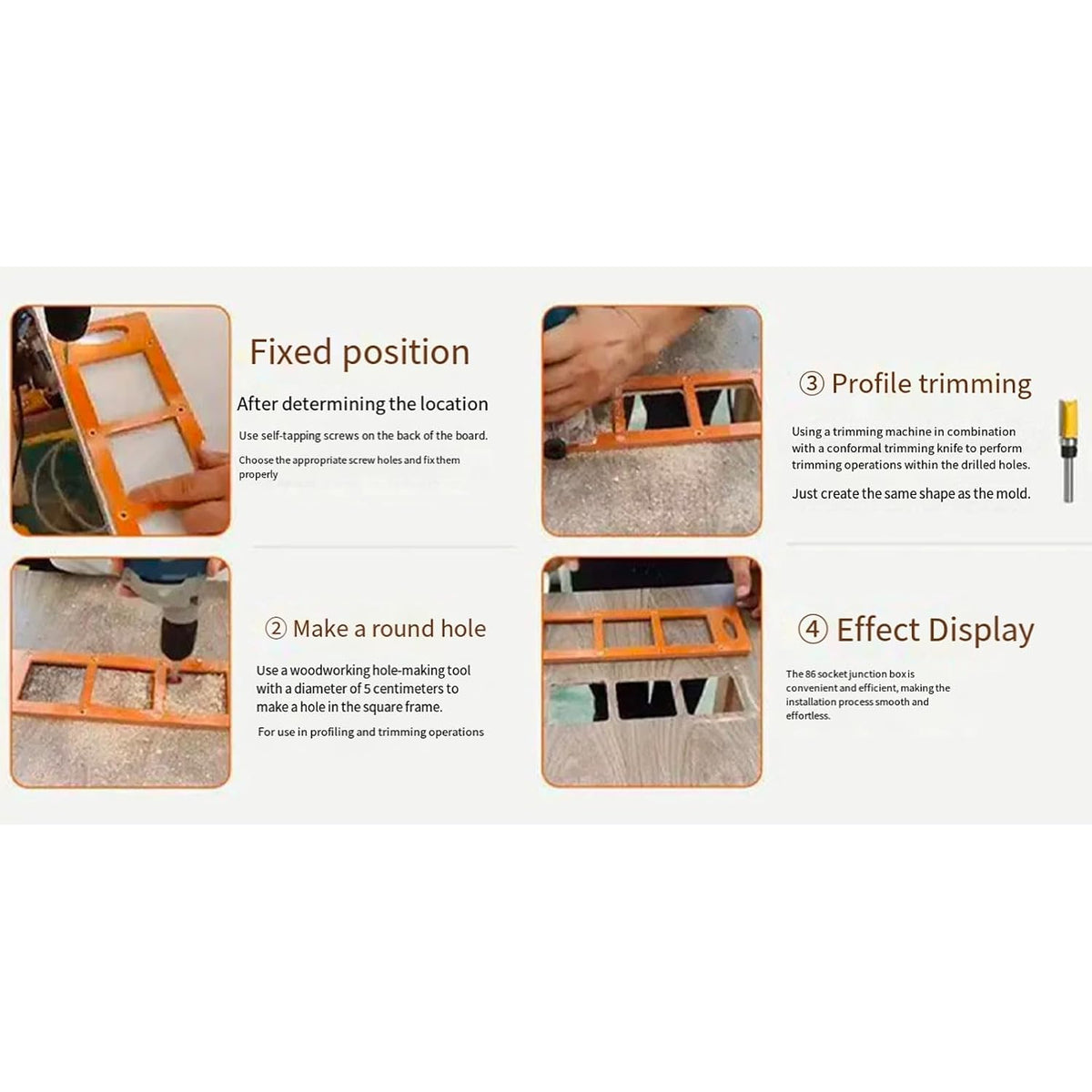  Électricien 86 Type De Boîte De Fils Commutateurs Et Douilles Outils De Position De Trou Ouvert Outil électrique Professionnel