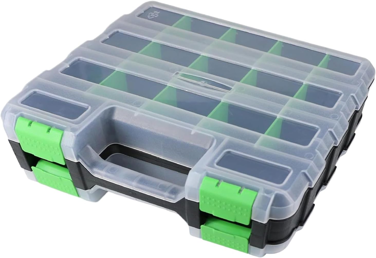 GENERIC Boîte De Rangement Pour Outils – Double Face 34 Compartiments Transparents Pour Petites Pièces, Vis, Clous, Boulons, écrous Avec Design Empilable Pour Forets, Douilles, Perles, Bijoux Atelier