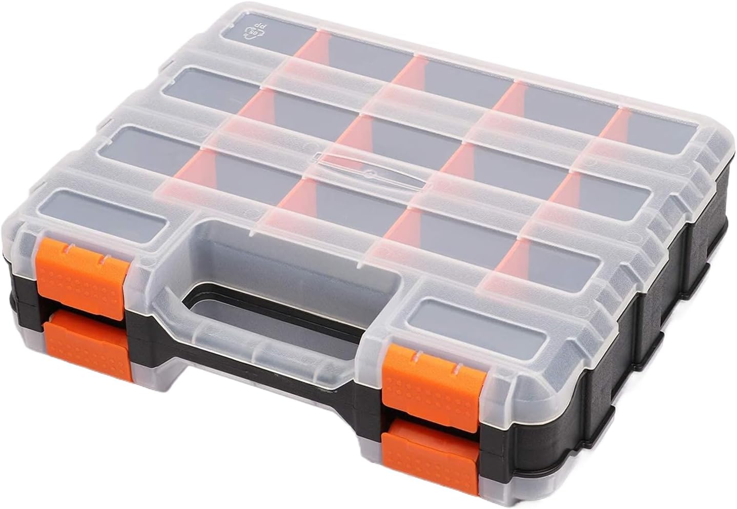 GENERIC Boîte à Outils Portable Transparente Double Face | Boîte De Rangement Pour Pièces Avec Séparateurs Amovibles | Pour Quincaillerie, Petites Pièces, Appareils électroniques, Perles, Bijoux, Garage