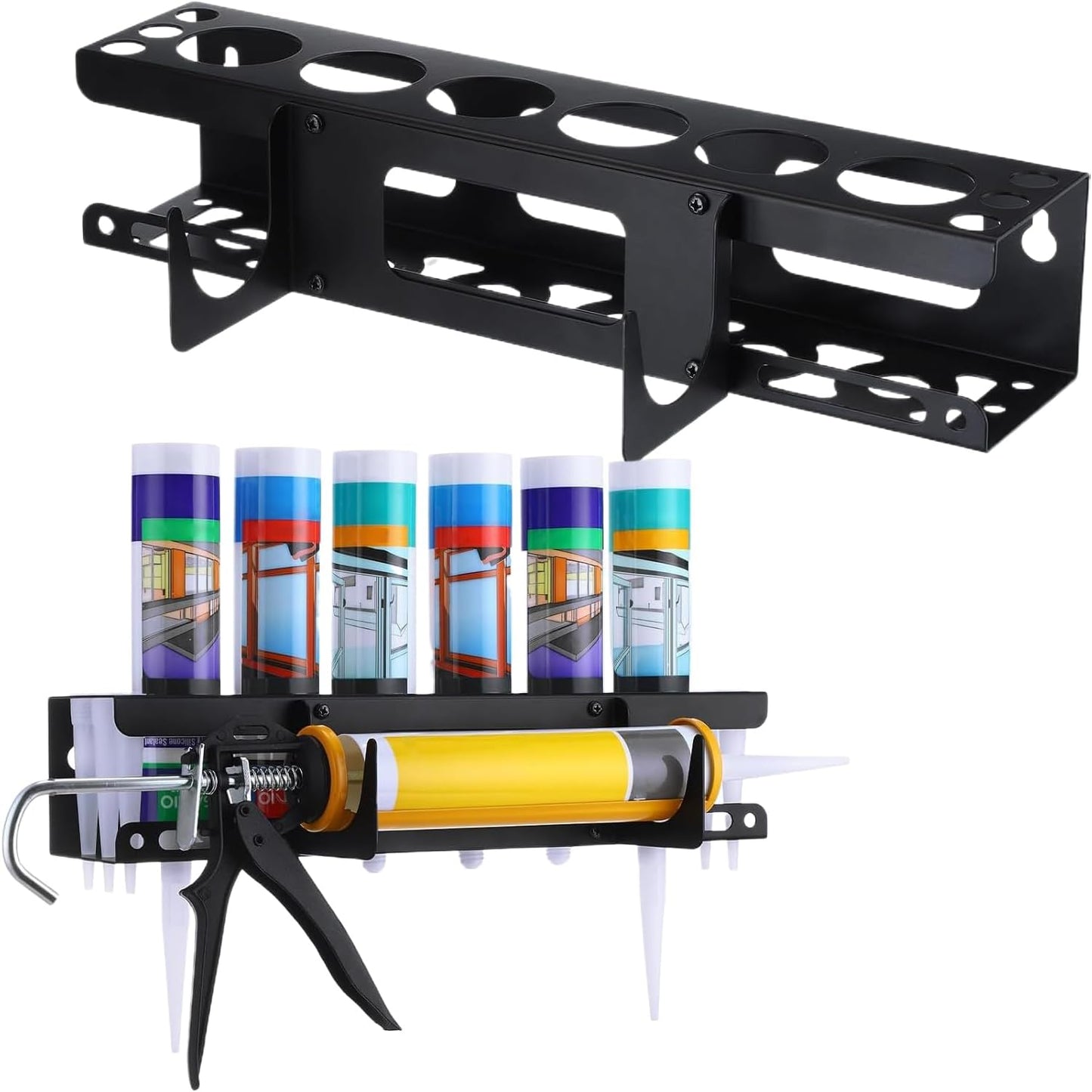  Support Pour Distributeur De Mastic D'Atelier - Support Mural Robuste Pour Tubes De Calfeutrant | Rangement Pour Outils De Professionnels En Rénovation Et Maintenance