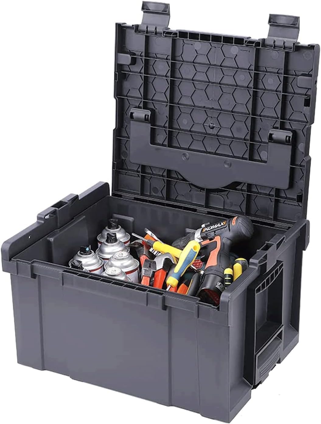 GENERIC Boîte à Outils Solide Boîtes à Outils Boîte à Outils En Plastique Organisateur Kit D'outils Matériel Portable Boîte De Rangement D'outils Multifonctionnelle Ensemble D'outils à Accès Facile