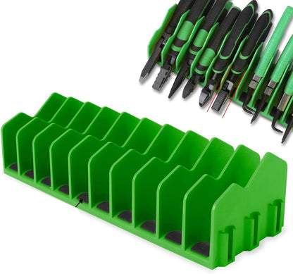  Support De Pince Pour Tiroir à Outils, 10 Pinces à Outils, Base En Caoutchouc Antidérapant, Rangement Robuste Pour Boîte à Outils, Intérieur, Garage, Outils, Jaune, Bleu, Vert 25,4 Cm