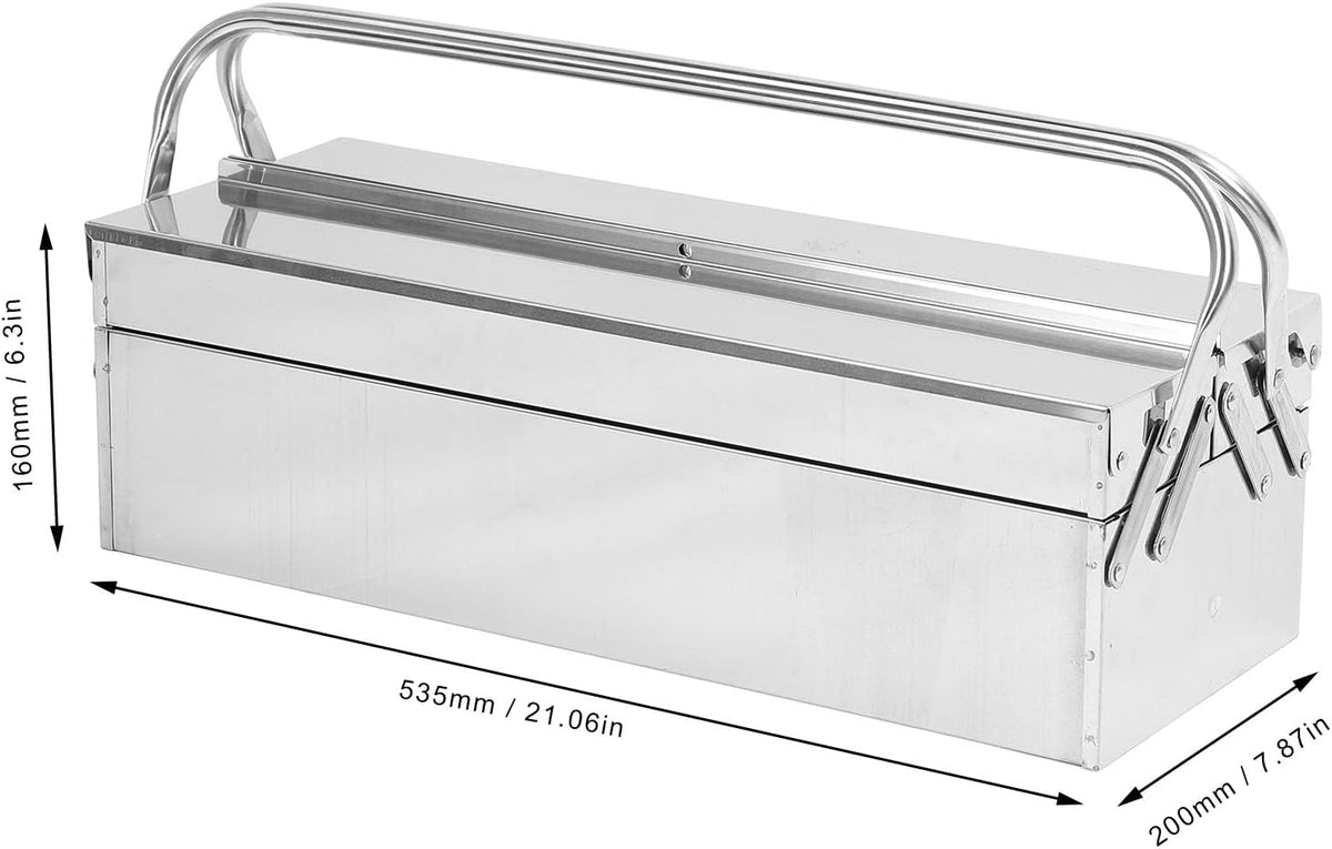  Boîte à Outils En Porte-à-faux, Boîte De Rangement D'outils Extensible En Acier Inoxydable à 2 Niveaux De Niveau 3