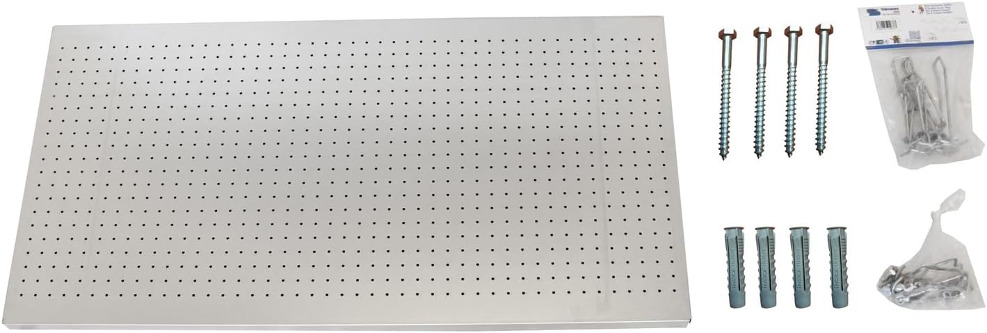  Simon Rack Panneau Mural Perforé Porte Outils, Jeu De 17 Crochets, 900x600 Mm, Galvanisé - Simonwork