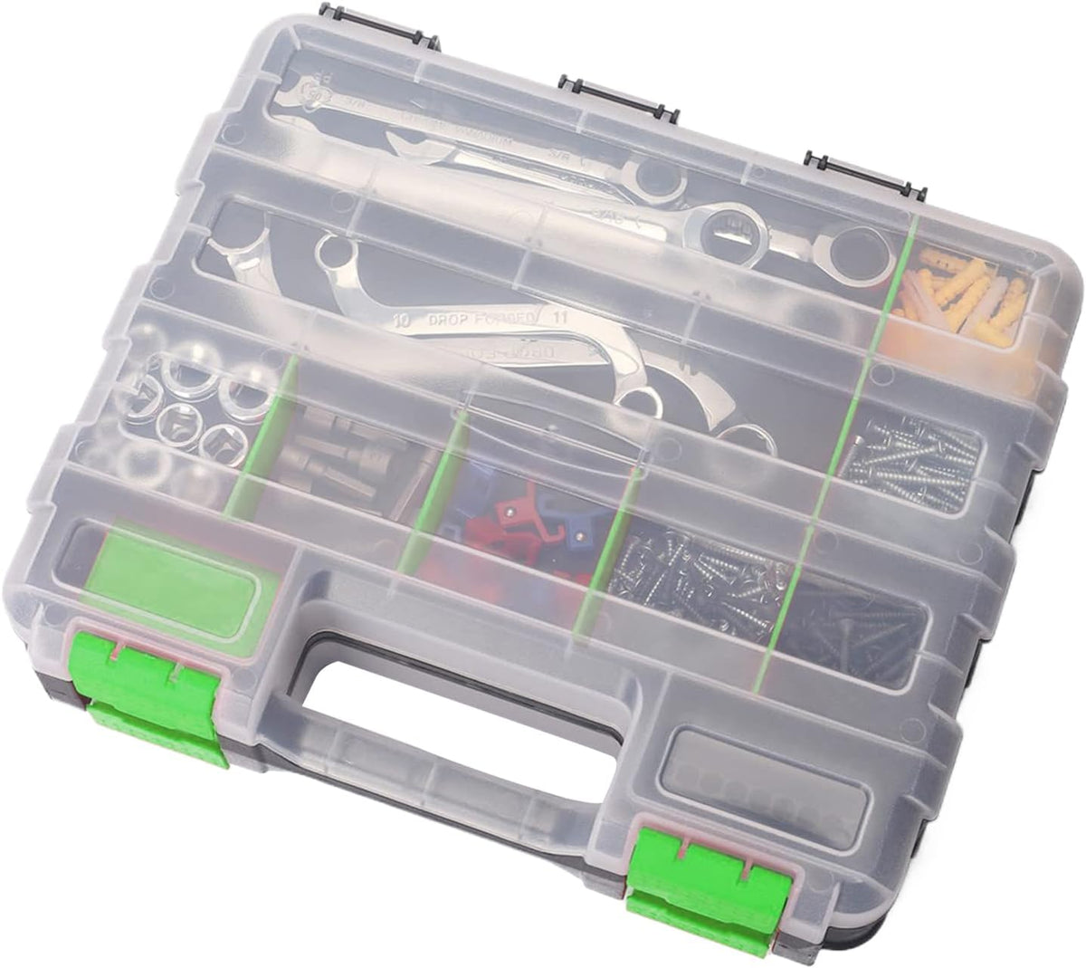  Boîte De Rangement Pour Outils, Double Face 34 Compartiments Transparents, Boîte De Rangement Pour Mandrins Boulons Et écrous - Pour Prise De Quincaillerie, Petites Pièces, Perles électroniques