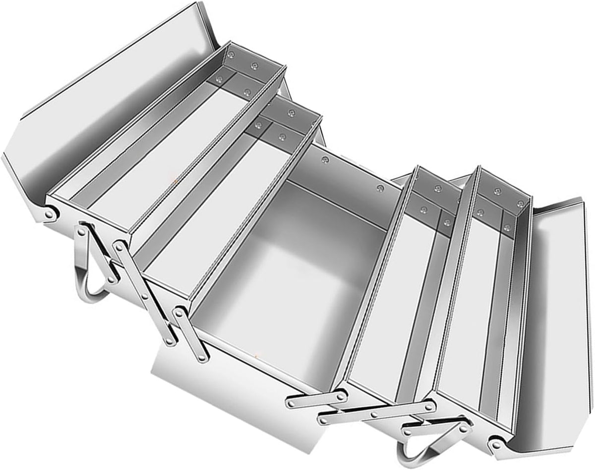  Boîtes À Outils Pliage En Acier Inoxydable Boîte Des Organisateurs Avec Double/Trois Couches Pour Stockage D'outils Efficace Une Portabilité Facile