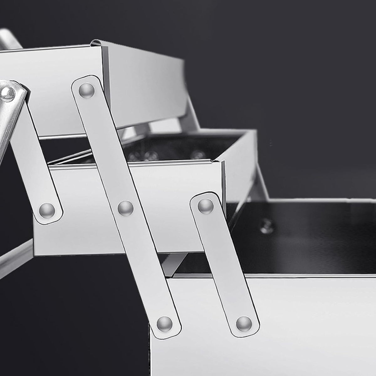  Boîtes À Outils Pliage En Acier Inoxydable Boîte Des Organisateurs Avec Double/Trois Couches Pour Stockage D'outils Efficace Une Portabilité Facile