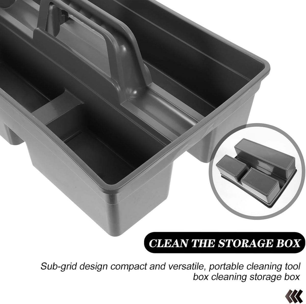  Cabilock Boîte De Rangement Portable En Plastique Gris Avec Poignée Organisateur D’Outils De Nettoyage Multifonction Pour Maison Et Voiture Étui De Transport Résistant Aux Chocs