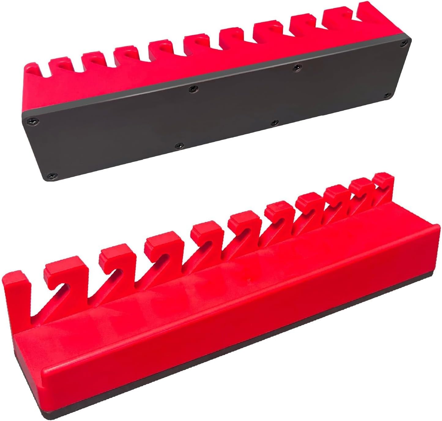  Support De Clé Magnétique Avec Ventouse Puissante Pour 10 à 13 Emplacements, Organiseur D'outils à Main, Rouge Et Noir, Matériau ABS Pour Garage, Atelier, Support Mural Portable Pour Outils à Main