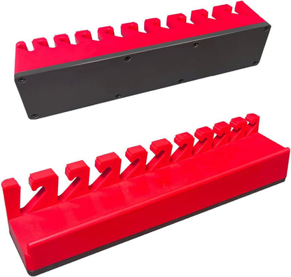 Support De Clé Magnétique Avec Ventouse Puissante Pour 10 à 13 Emplacements, Organiseur D'outils à Main, Rouge Et Noir, Matériau ABS Pour Garage, Atelier, Support Mural Portable Pour Outils à Main