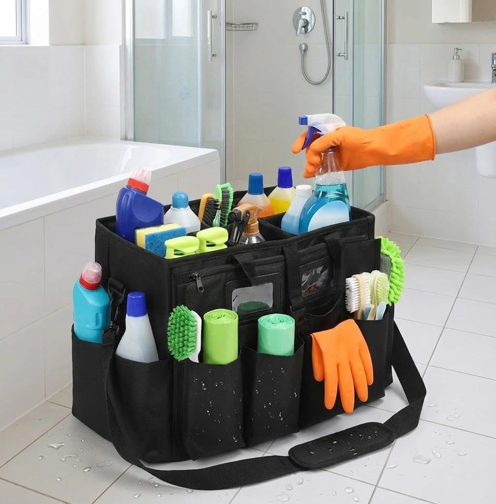  Sac De Nettoyage, Panier De Nettoyage, Rangement Pour Fournitures, Avec Bandoulière Et Poignées, Adapté Pour Les Nettoyeurs Et Ceux Qui Ont Besoin De Transporter Et De Ranger Différents