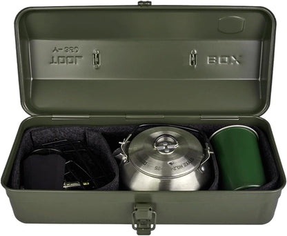  Boîte à Outils De Camping En Fer Avec Poignée Confortable En Cuir Et Finition Peinture Protectrice Adaptée à Divers Environnements