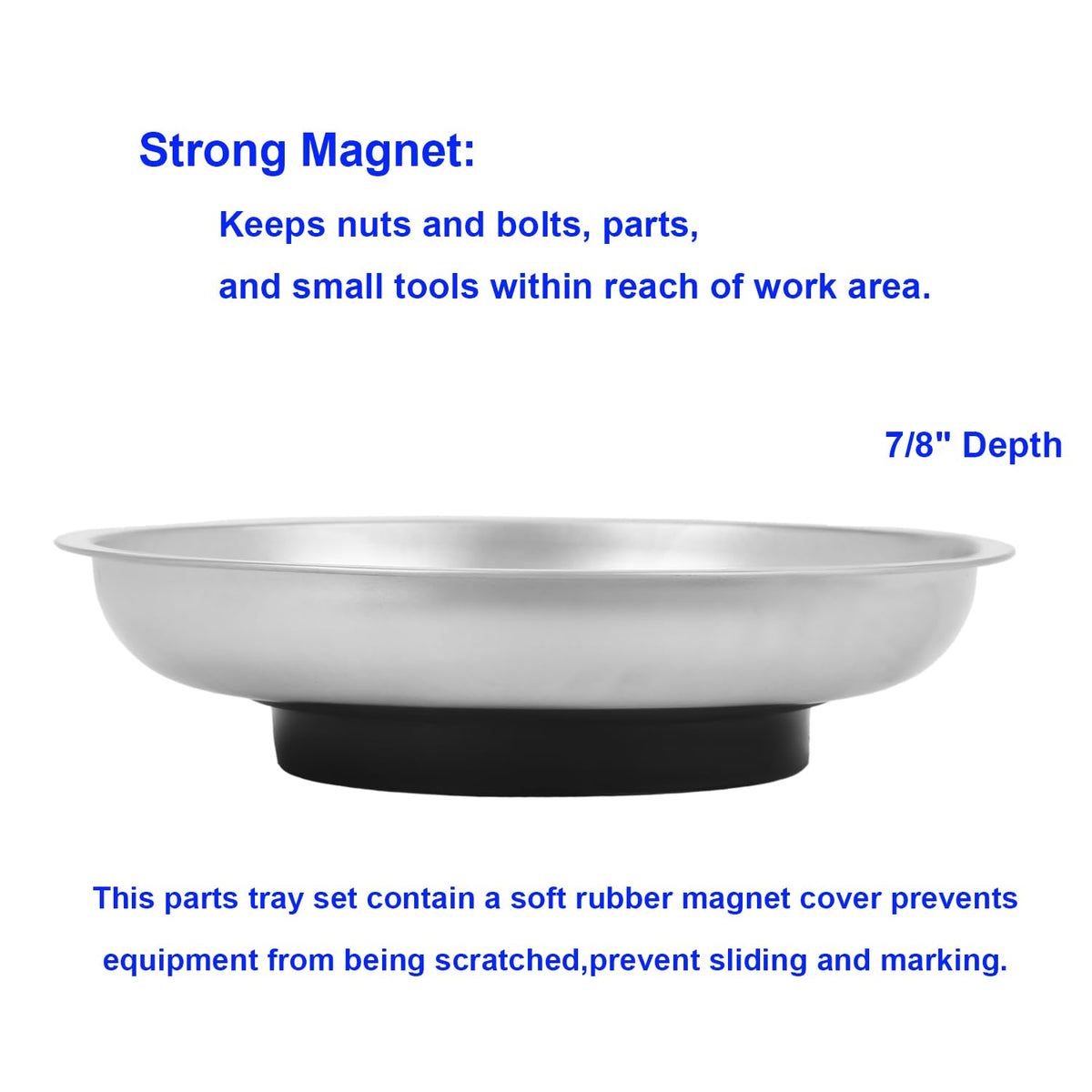  VASTOOLS Lot De 3 Plateaux Magnétiques Ronds De 15,2 Cm En Acier Inoxydable Pour Vis, Douilles, Outils, écrous, Boulons, Accessoires En Métal Ferrugineux